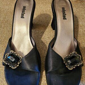 Black satin Unlisted by Kenneth Cole sandals